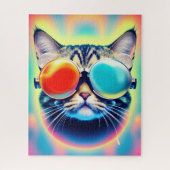 Gek Psychedelic Psychonaut Kitty Cat Legpuzzel (Verticaal)