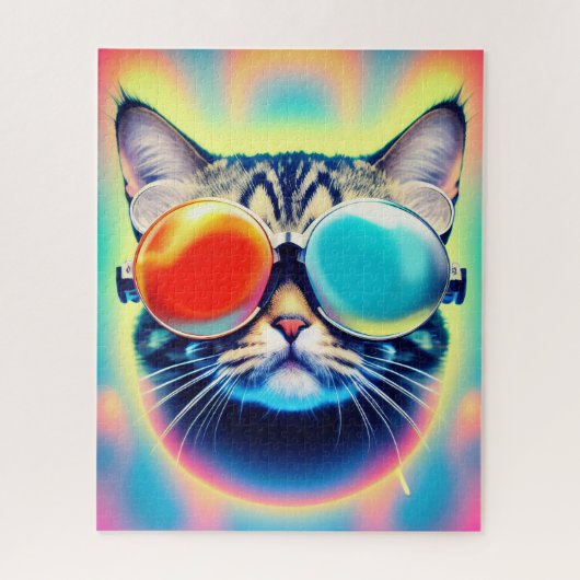 Gek Psychedelic Psychonaut Kitty Cat Legpuzzel (Verticaal)