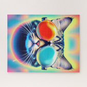 Gek Psychedelic Psychonaut Kitty Cat Legpuzzel (Horizontaal)