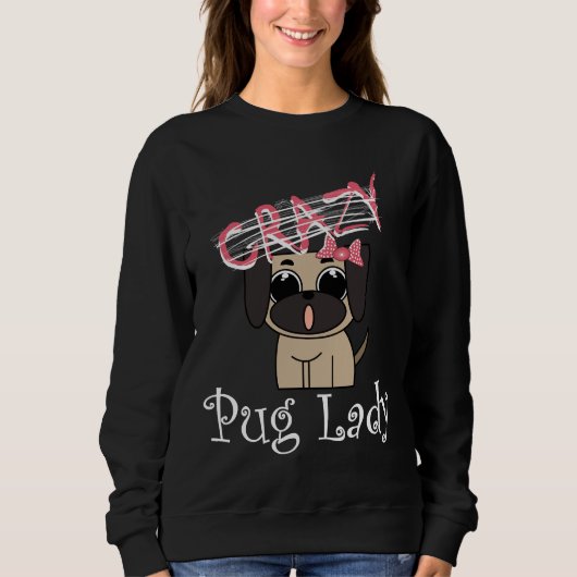 Gek Pug Lady Fitted Scoop T-shirt 409 (Voorkant)