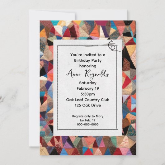 Gek Quiltpatroon met naaldpartij Kaart (Voorkant)