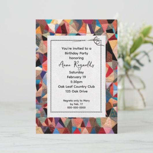 Gek Quiltpatroon met naaldpartij Kaart (Staand voorkant)