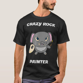 Gek Rock Schilder Grappige Olifant Schilderen T T-shirt