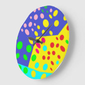 Gek schattig dot pot ontwerp geel blauw rood grote klok (Hoek)