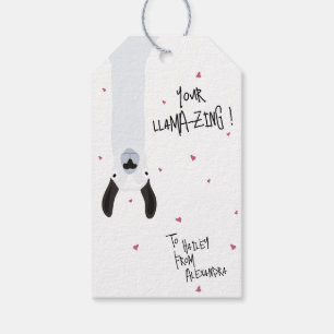 Gek Schattige Llama Pun Happy Valentijnsdag "Mine" Cadeaulabel