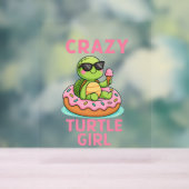 Gek schildpadmeisje acryl bord (Neutraal)