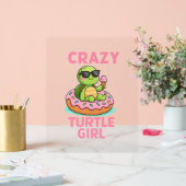 Gek schildpadmeisje acryl bord (Huwelijk)