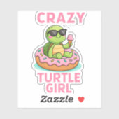 Gek schildpadmeisje sticker (Vel)