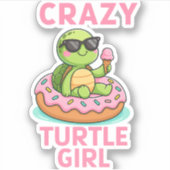 Gek schildpadmeisje sticker (Voorkant)