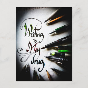 Gek schrijver manifest briefkaart