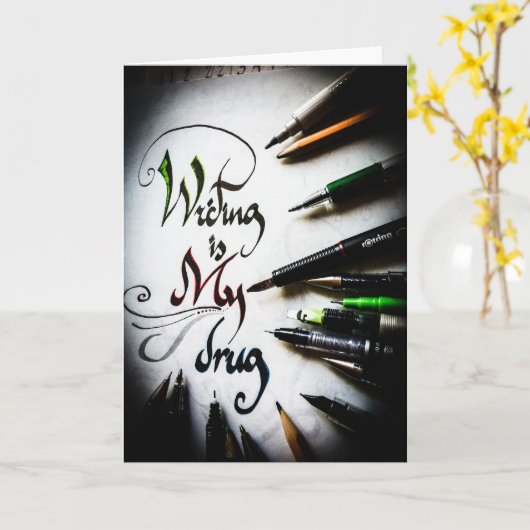 Gek schrijver manifest kaart (Gele Bloem)