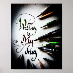 Gek schrijver manifest poster