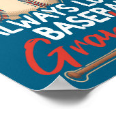 Gek trots altijd luid baseballillustratie poster (Hoek)