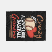 Gek trots altijd luid baseballkunst fleece deken (Voorkant (Horizontaal))