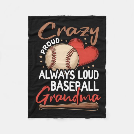 Gek trots altijd luid baseballkunst fleece deken (Voorkant)