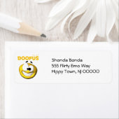 Gek uitziende Doofus Gezicht Etiket (Insitu)