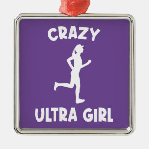Gek Ultra Running Meisje Metalen Ornament