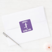 Gek Ultra Running Meisje Vierkante Sticker (Envelop)