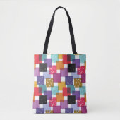 Gek vierkant quilt patroon tote bag (Voorkant)