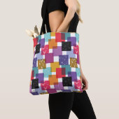 Gek vierkant quilt patroon tote bag (Dichtbij)