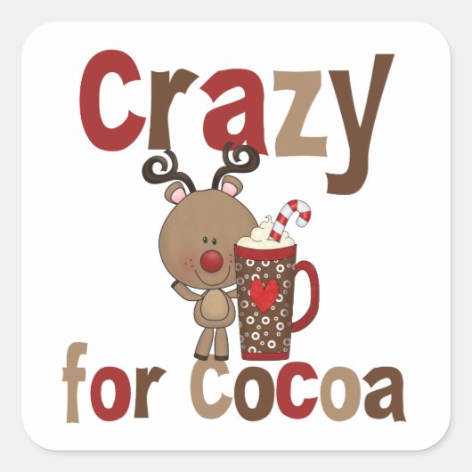 Gek voor cacao vierkante sticker (Voorkant)