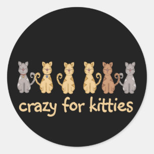 Gek voor de T-shirts en de Giften van Katten Ronde Sticker