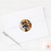 Gek voor de veer ronde sticker (Envelop)