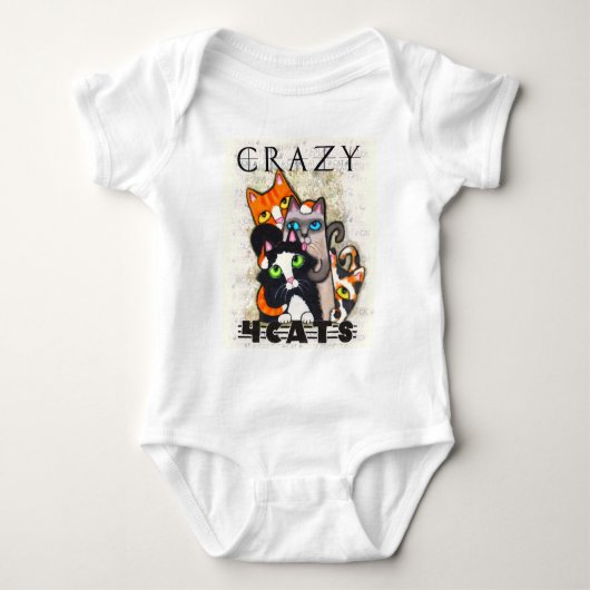Gek voor katten Baby Creeper Romper (Voorkant)