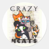Gek voor katten Stickers (Voorkant)