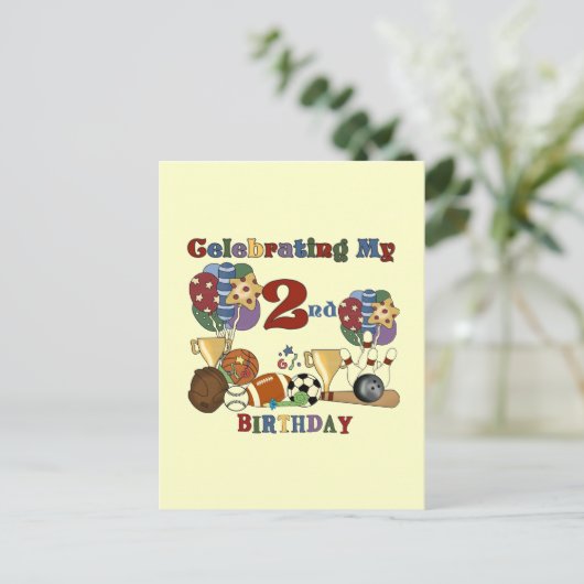 Gek Voor Sport 2e Verjaardag T-shirts en geschenke Briefkaart (Staand voorkant)