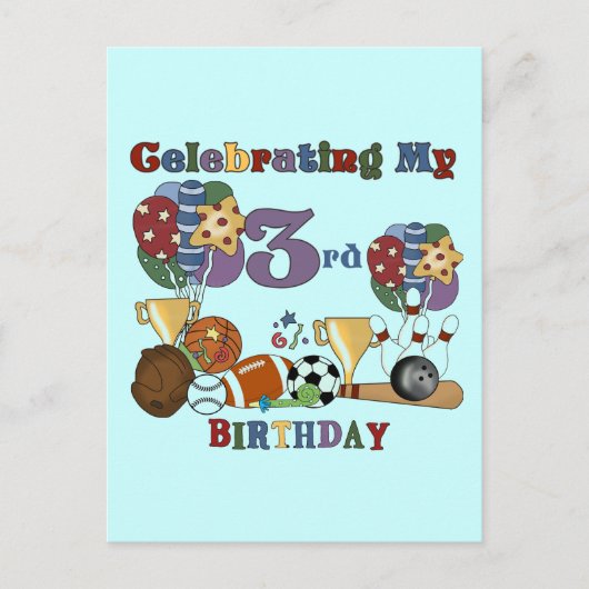 Gek Voor Sport 3e Verjaardag Tshirts en geschenken Briefkaart (Voorkant)