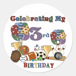 Gek Voor Sport 3e Verjaardag Tshirts en geschenken Ronde Sticker