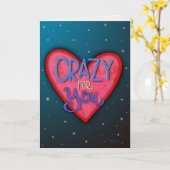 Gek voor u echtgenoot Echtgenoot Modern hart Kaart (Gele Bloem)