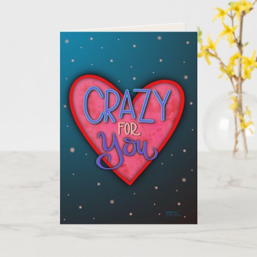 Gek voor u echtgenoot Echtgenoot Modern hart Kaart (Gele Bloem)