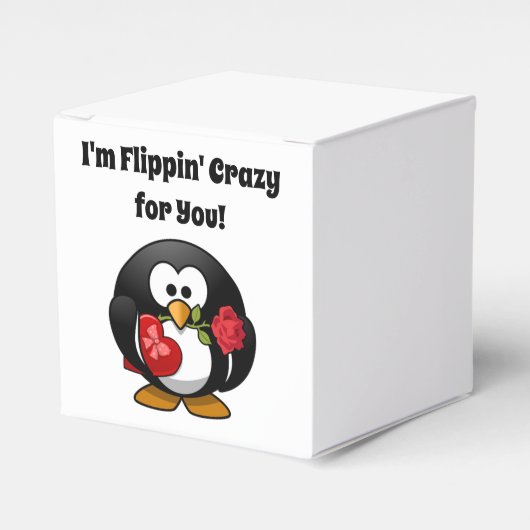Gek voor U Schattige Valentijnsdag Liefde Penguin Bedankdoosjes (Voorkant Zijde)