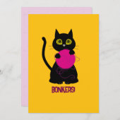 GEK! Wenskaart – Breien + Kat 🧶🐈⬛ Feestdagenkaart (Voorkant / Achterkant)