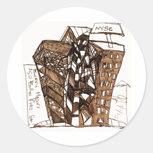 gek wit ronde sticker (Voorkant)