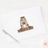 gek worstelaar worstelen ontwerp ovale sticker (Envelop)