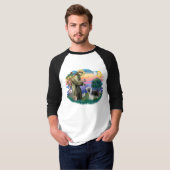 Gekaarde collie (leisteenwit) t-shirt (Voorkant volledig)