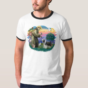 Gekaarde collie (leisteenwit) t-shirt