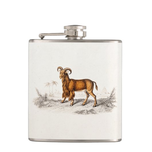 gekaarde geitenvangers heupfles (Voorkant)