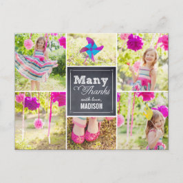 Gekalkt collage Birthday Party - Bedankt voor je c Briefkaart