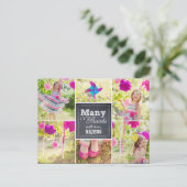 Gekalkt collage Birthday Party - Bedankt voor je c Briefkaart (Staand voorkant)