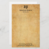  gekalligrafeerd monogram Sjabloon Elegant Briefpapier (Voorkant / Achterkant)