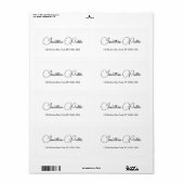 Gekalligrafeerd Schrift Elegant Verzendadres Etiket (Full Sheet)