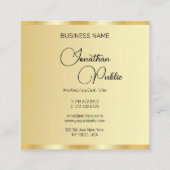 Gekalligrafeerd Script Faux Gold Sjabloon Modern Vierkante Visitekaartje (Achterkant)