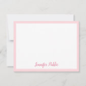 Gekalligrafeerd Script Roze Rand Elegante Sjabloon (Voorkant)