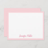 Gekalligrafeerd Script Roze Rand Elegante Sjabloon (Voorkant / Achterkant)