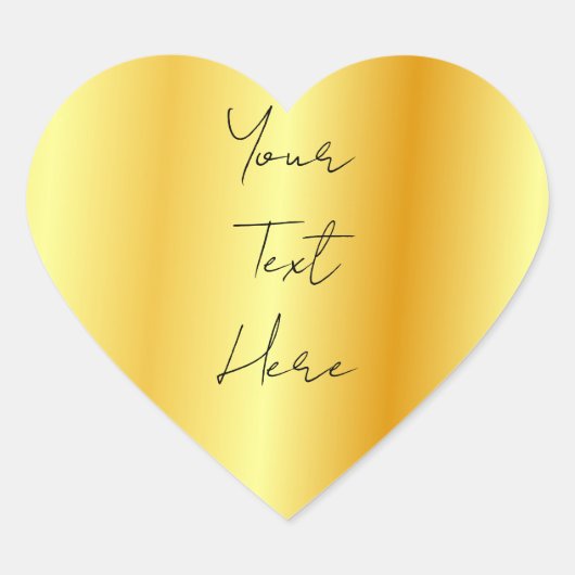 Gekalligrafeerde script nep goud Voeg uw tekst hie Hart Sticker (Voorkant)