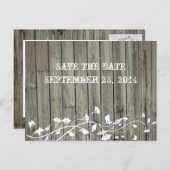 Gekanteld hout Bewaar de datum Aankondigingskaart (Voorkant / Achterkant)